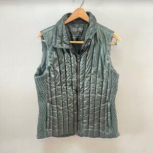 Calvin Klein Performance‎ XL Premium Down Quilted Vest Green Zip Security Pocket